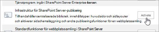 Aktivera infrastrukturen för publiceringsfunktionen