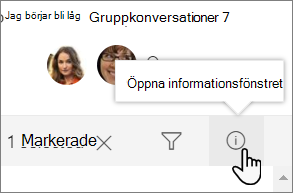 Skärmbild av fönstret med listinformation