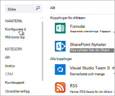 Dialogrutan Nyhetskopplingar