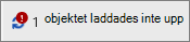 Statusfält som visar att överföringen misslyckades