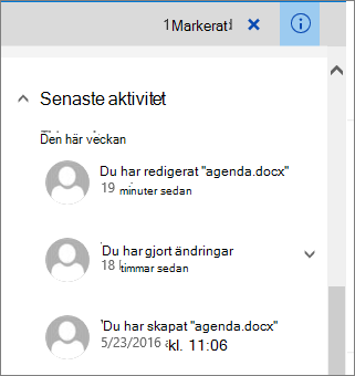 Listan Senaste aktivitet