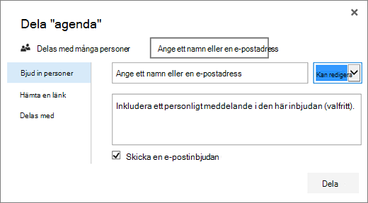 Dialogrutan Dela