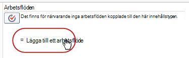 Länken Lägg till arbetsflöde