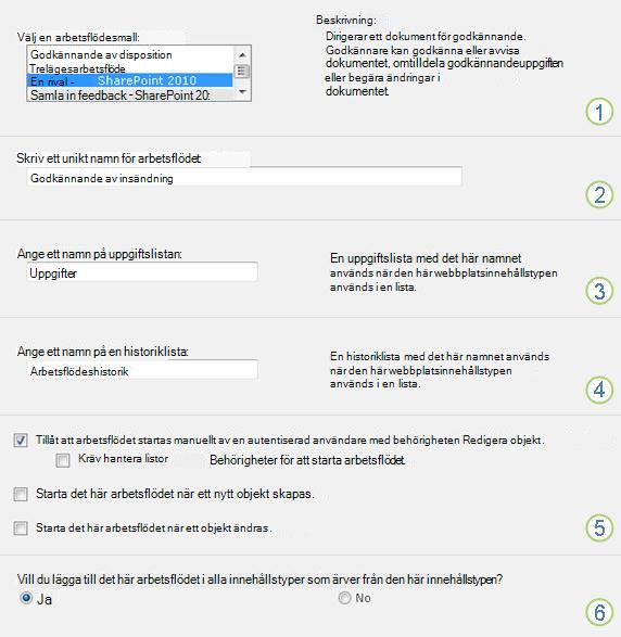 Första sidan i associationsformuläret med numrerade bildtexter