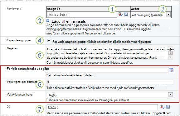 Initieringsformulär med numrerade bildtexter