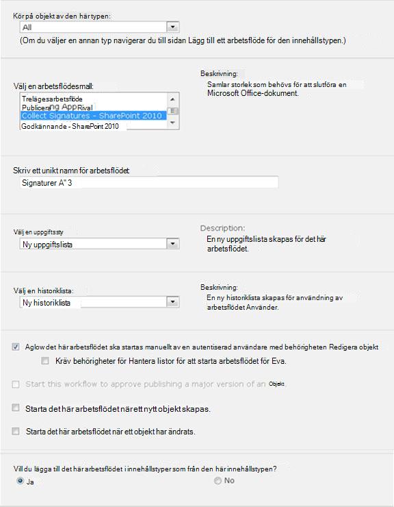 Första sidan i associationsformuläret