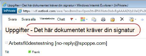 Identifiera text i uppgiftsaviseringen