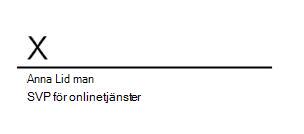 Infogad men inte signerad signaturrad