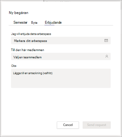 Erbjud ett arbetspass till en medarbetare i Arbetspass.