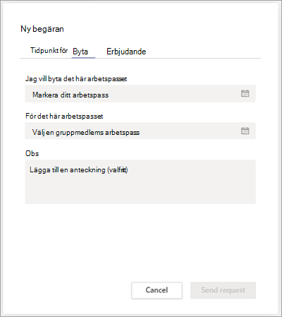 Byt ett arbetspass med en medarbetare i Arbetspass.