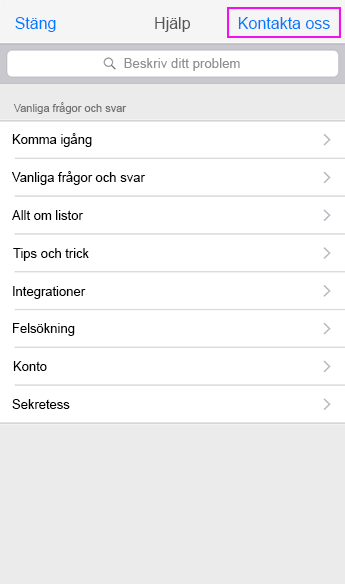 Kontakta support