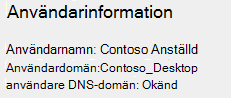 Användarinformation i rapporten för trådlöst nätverk