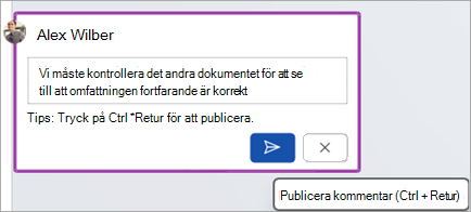 Kommentarsblock i Word