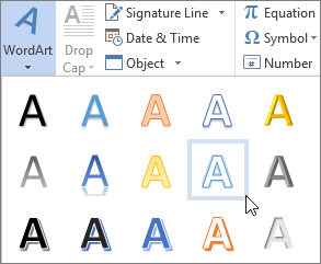 Välja ett WordArt-alternativ