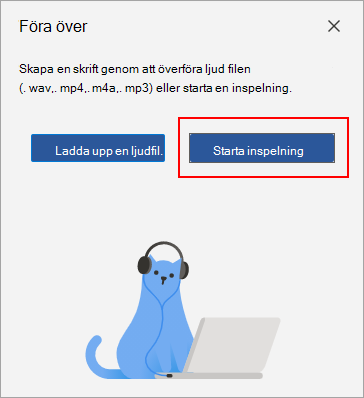 Välj Starta inspelning