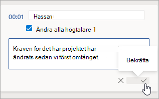 Välj Bekräfta.
