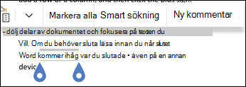 Välj Ny kommentar på snabbmenyn
