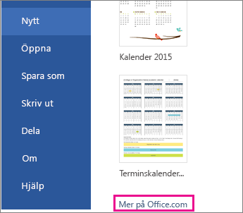 klicka på Mer på Office.com