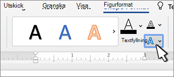 Knappen Texteffekter i WordArt