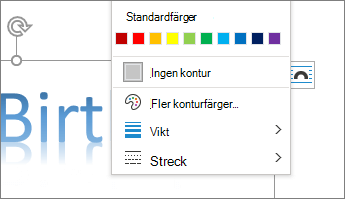 Dispositionsvikter och streck i WordArt-format