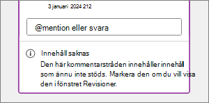 Innehållsmeddelande saknas på kommentar