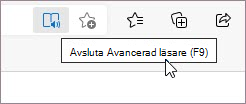 Avsluta avancerad läsare