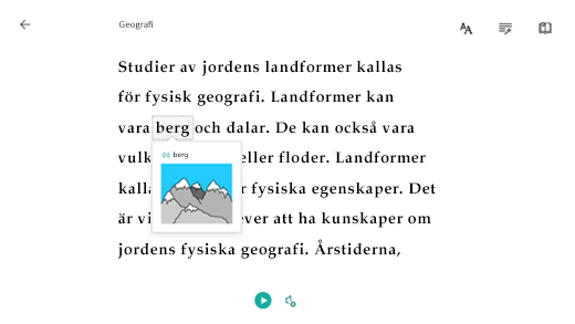 Markera ett ord för att se en bild.