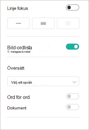 Läsinställningar