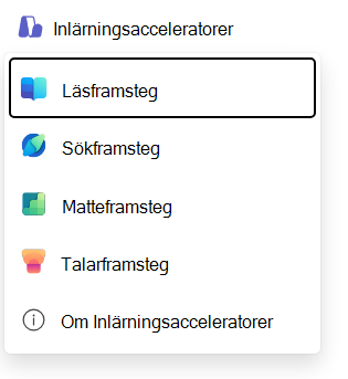 Skärmbild av Läsframsteg.