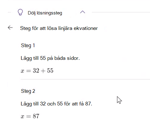 Lösningssteg