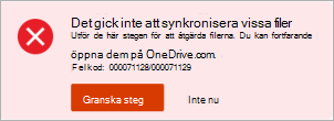 Omformulera fel
