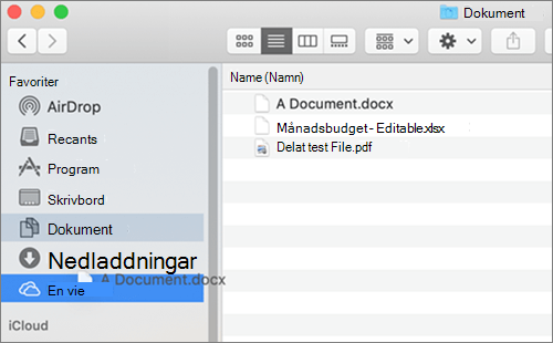 Fönstret Mac Finder med dra-och-släpp för att flytta filer