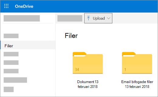 Ladda upp filer eller bilder i OneDrive