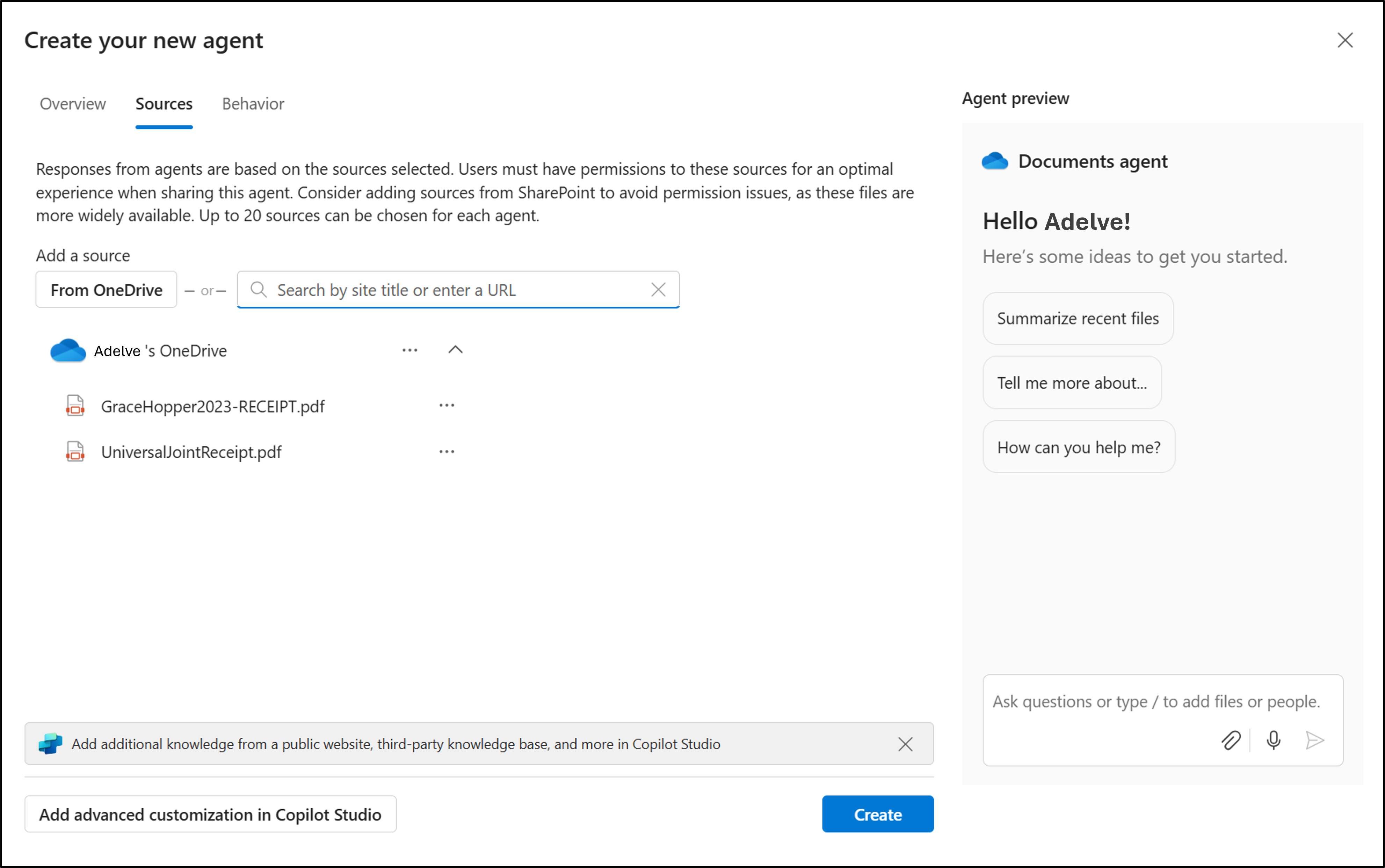 Skärmbild av OneDrive-agentverktyget