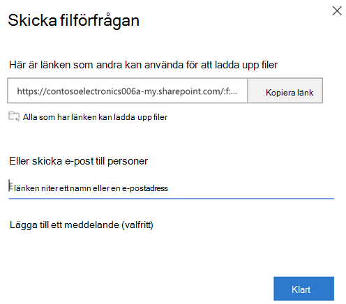 Gränssnitt för Skicka filinlämning