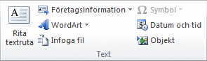Menyfliksområdet i Office 2010