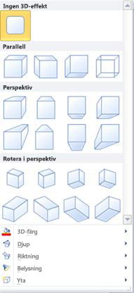 WordArt-alternativ för 3D-effekter i Publisher 2010