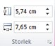 Gruppen Storlek på fliken Bildverktyg i Publisher 2010