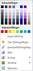 Fyllningsalternativ för WordArt-form i Publisher 2010