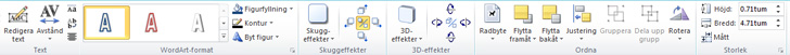 Fliken WordArt-verktyg i Publisher 2010