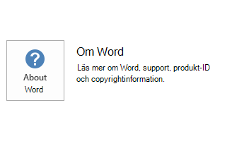 Skärmbilden för Word MSI