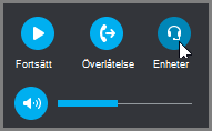 Återuppta ett samtal, överför ett samtal eller växla ljudenheter