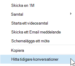 Hitta tidigare konversationer