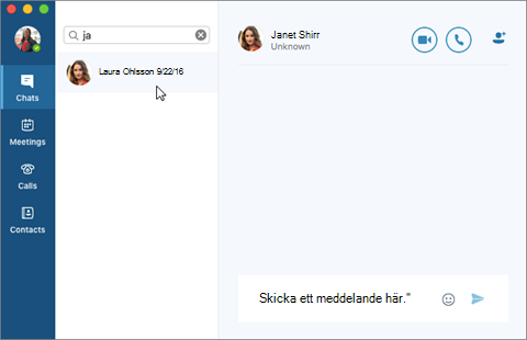 Återuppta en snabbmeddelandekonversation