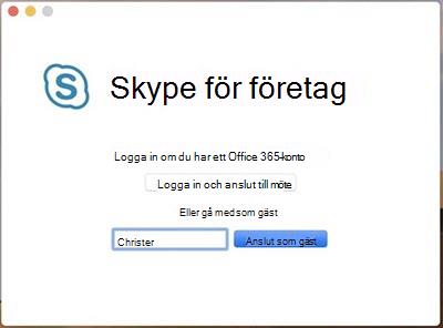 Ansluta till ett möte som gäst
