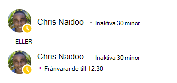 Närvaromeddelande för Chris