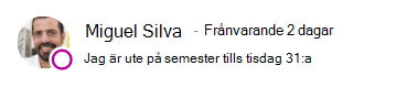 Närvaromeddelande för Miguel