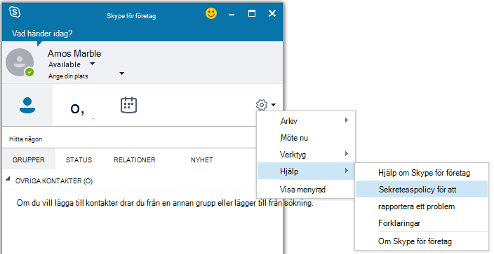 Välj Rapportera ett problem