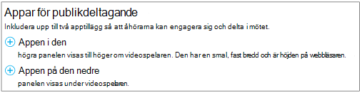 Skärmbild som visar var du kan välja placeringen av Yammer-feed