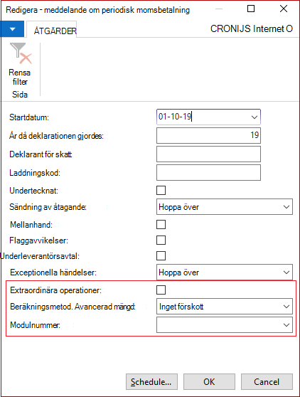 Meddelande om periodisk momsbetalning